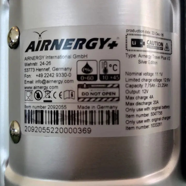 AIRNERGY+ Vitalisator: Travel Plus V2
