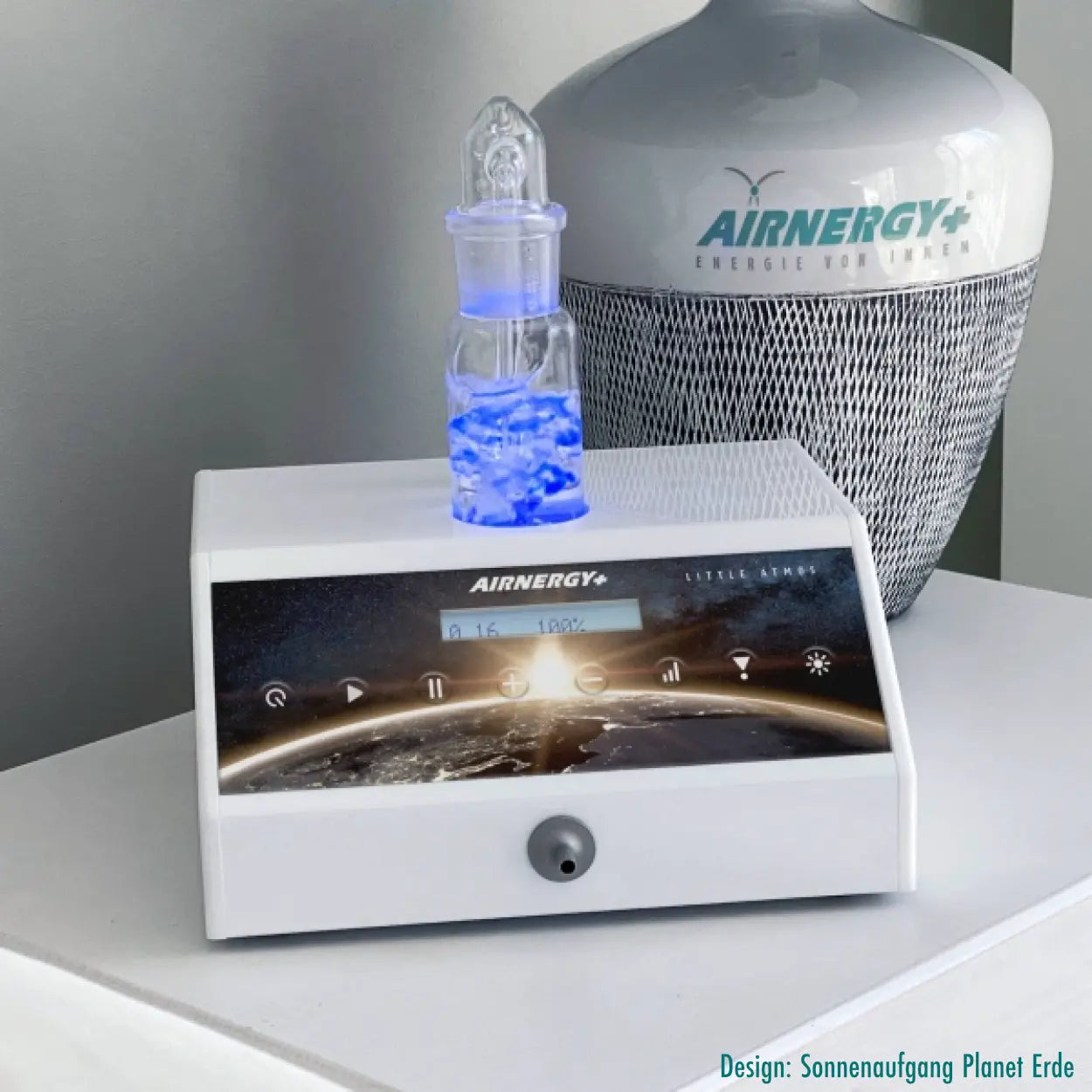 Sonnenaufgang Planet Erde Designfolie für Airnergy Little Atmos und Little Atmos Plus Vitalisator